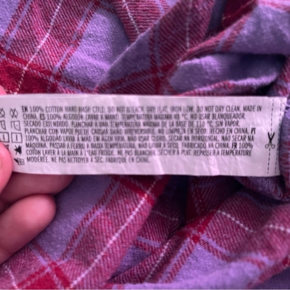 FOREVER 21 purple and red flannel button down collar shirt - Picture 6 of 6